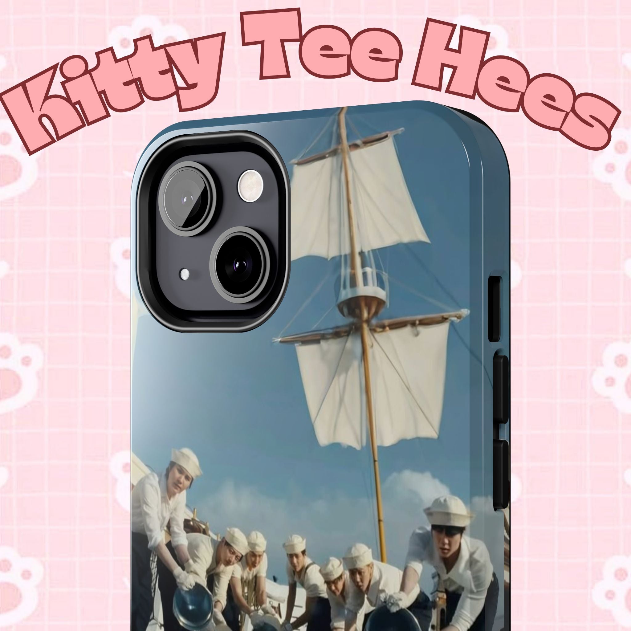 Cute BTS Sailor phone case featuring K-pop inspired design with BTS Arirang and concert-themed graphics for stylish protection.
