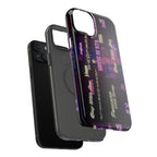 Neon Korean script BTS phone case for iPhone and Samsung, impact-resistant printify phone case with bold neon design.