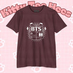 Custom BTS T-shirt featuring Jungkook, Jimin, V, J-Hope, RM, Suga, Jin, and Bangtan Boys for K-pop concert 2026, Printify.