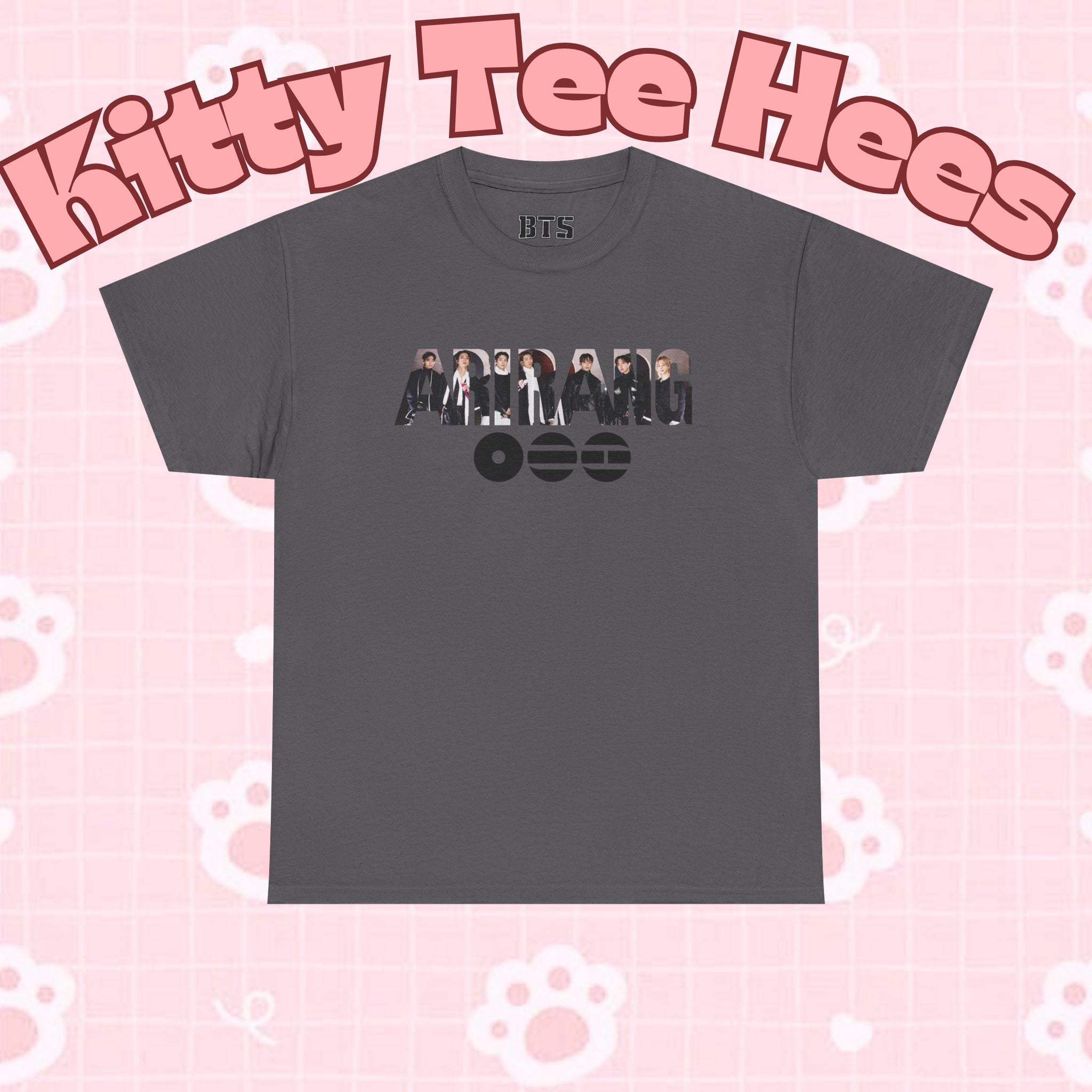 K-Pop inspired BTS concert T-shirt featuring Bangtan Boys graphic, casual fit, printed by Printify, perfect for BTS fans.