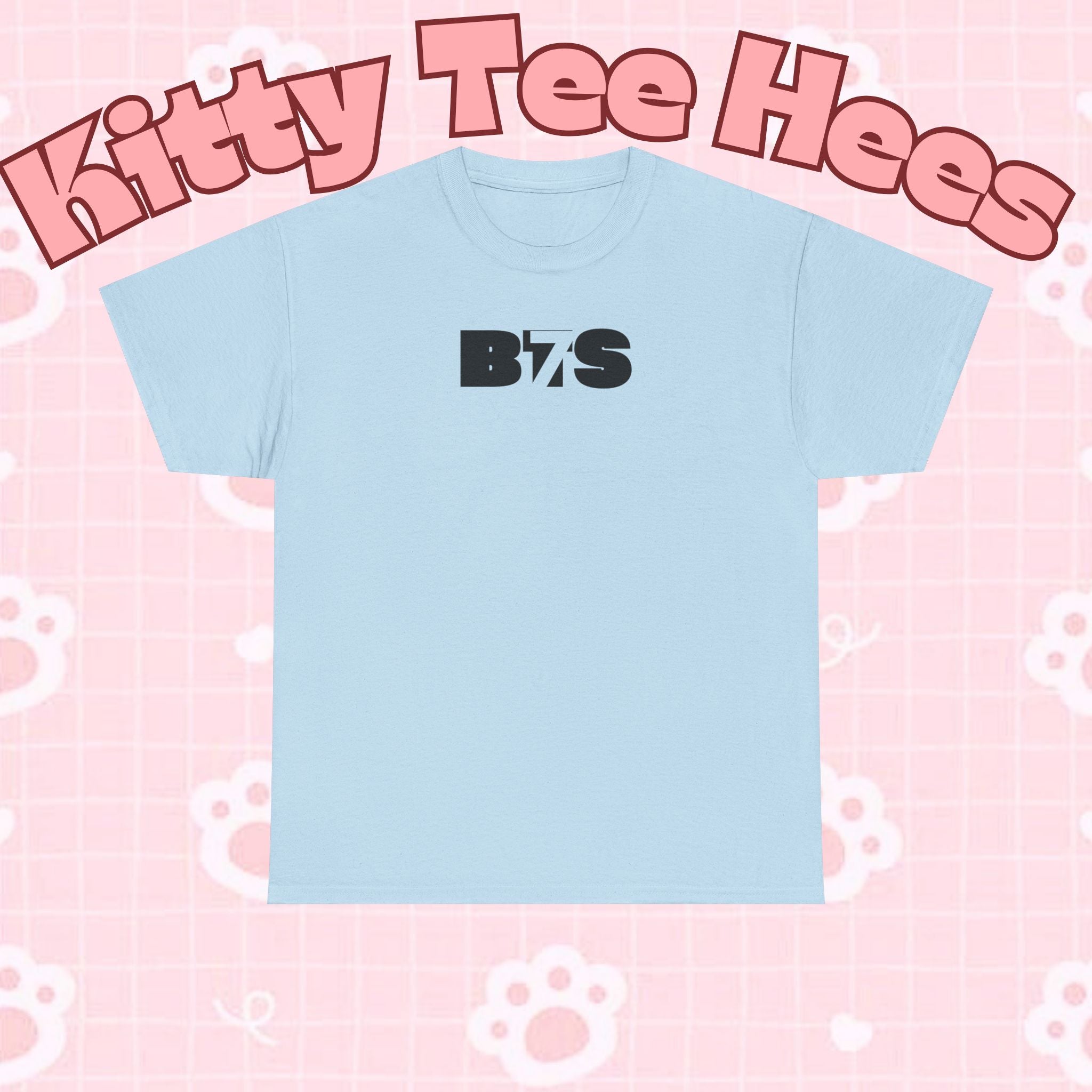 Black BTS logo T-shirt featuring Bangtan emblem, minimal design, casual fit, printed by Printify, ideal for K-pop fans.