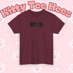 Black BTS logo T-shirt featuring a minimal Bangtan emblem, casual fit, printed by Printify, suitable for K-pop fans.