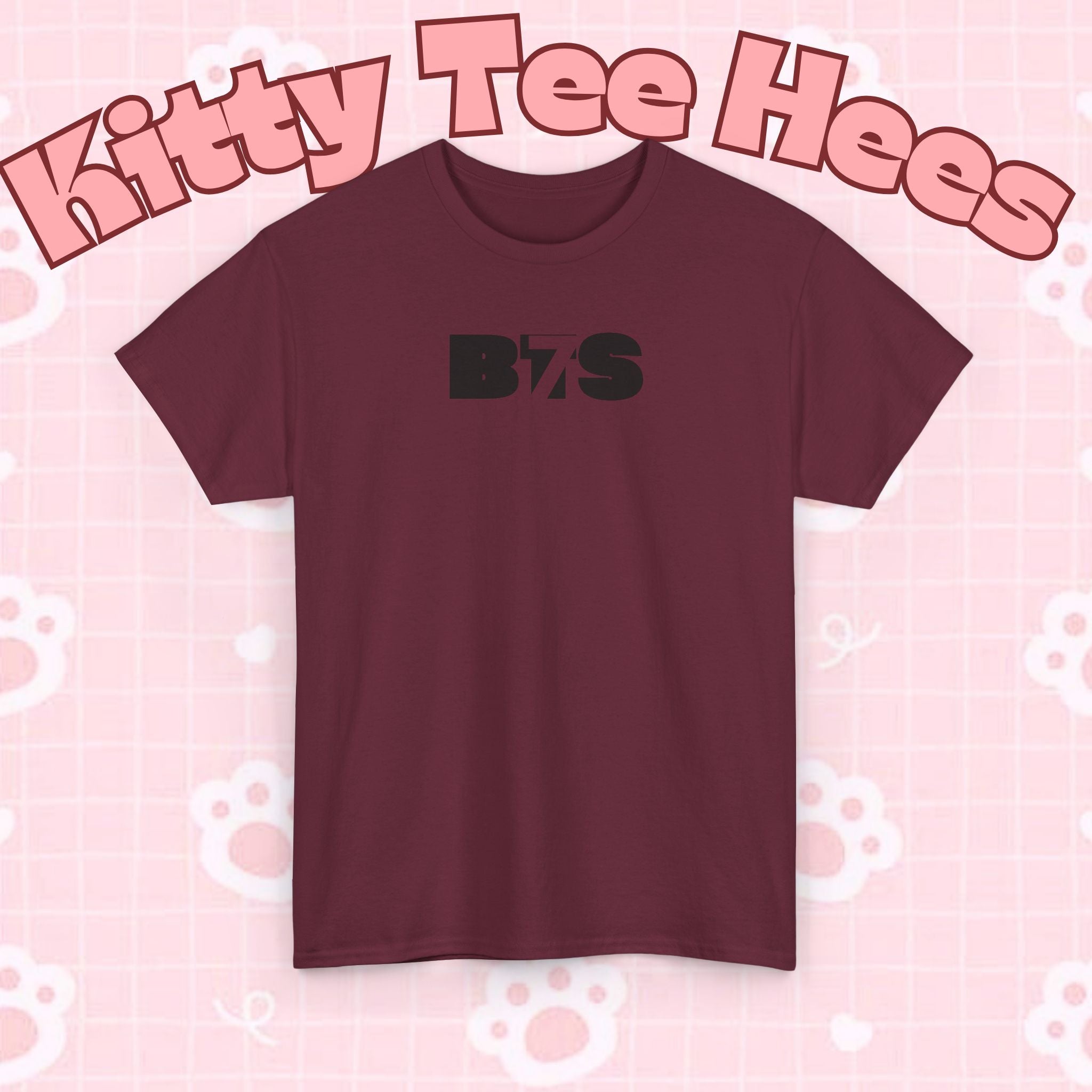 Black BTS logo T-shirt featuring a minimal Bangtan emblem, casual fit, printed by Printify, suitable for K-pop fans.