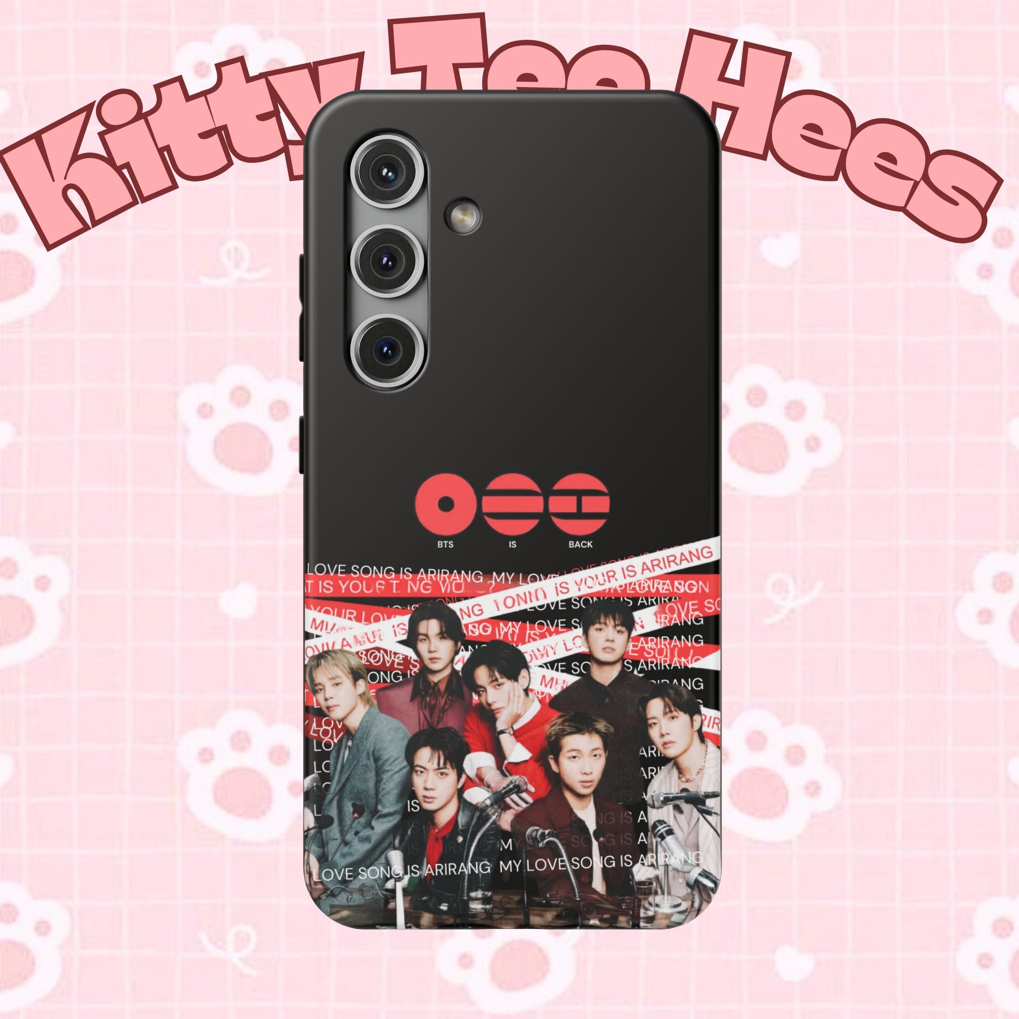 Impact-resistant phone case featuring BTS Bangtan Boys fanmade design with K-pop band image for BTS ARIRANG concert fans