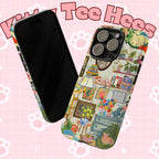 Cute cat portrait phone case for iPhone 17, stylish printed design from Printify, features a cozy living room pet home scene.