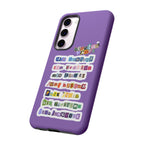 BTS member names phone case featuring Jungkook, Jimin, and Rap Monster for iPhone 17, durable Printify tough case.