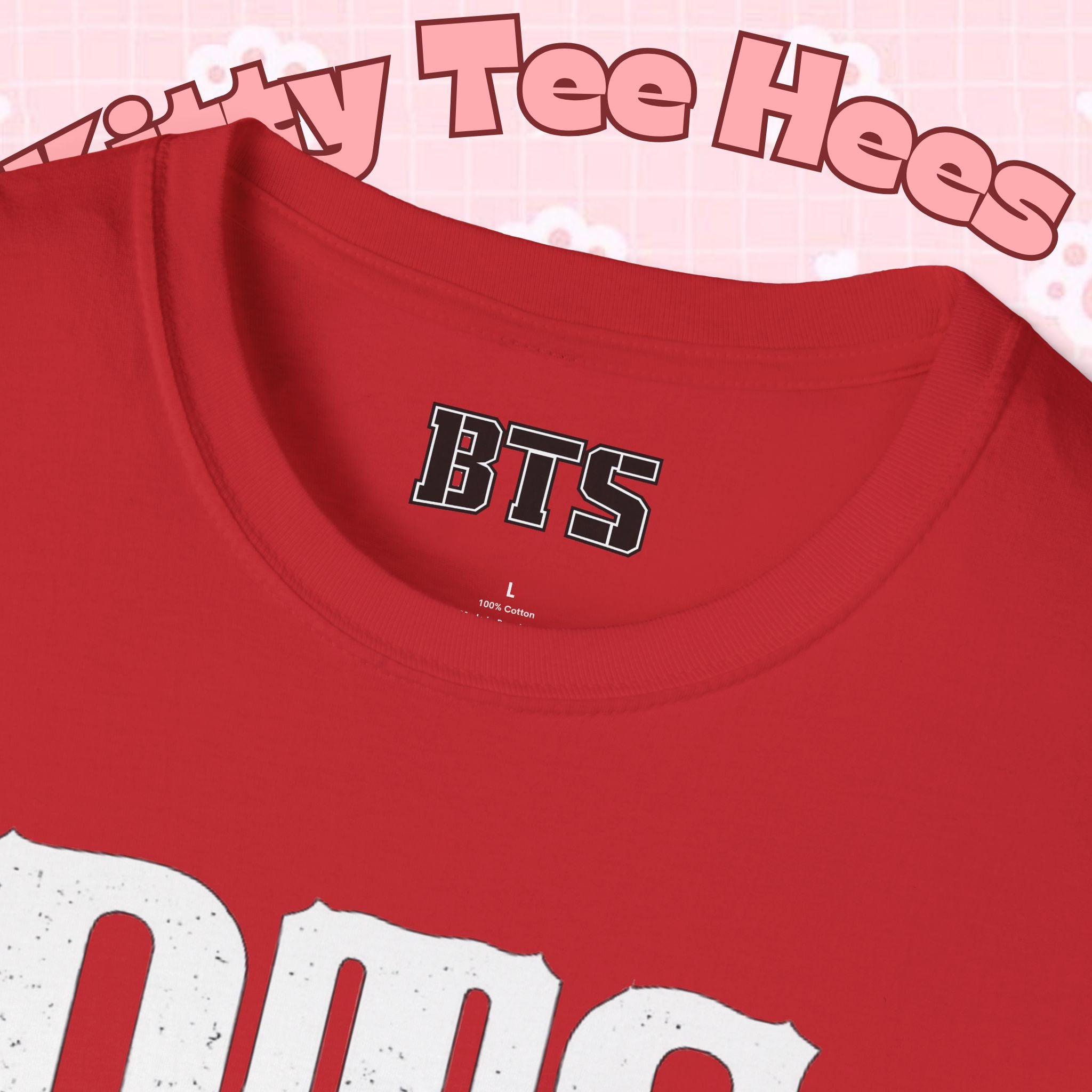 Printify BTS classic T-shirt featuring a simple outline design of Bangtan Boys, perfect for K-Pop fans and BTS enthusiasts.