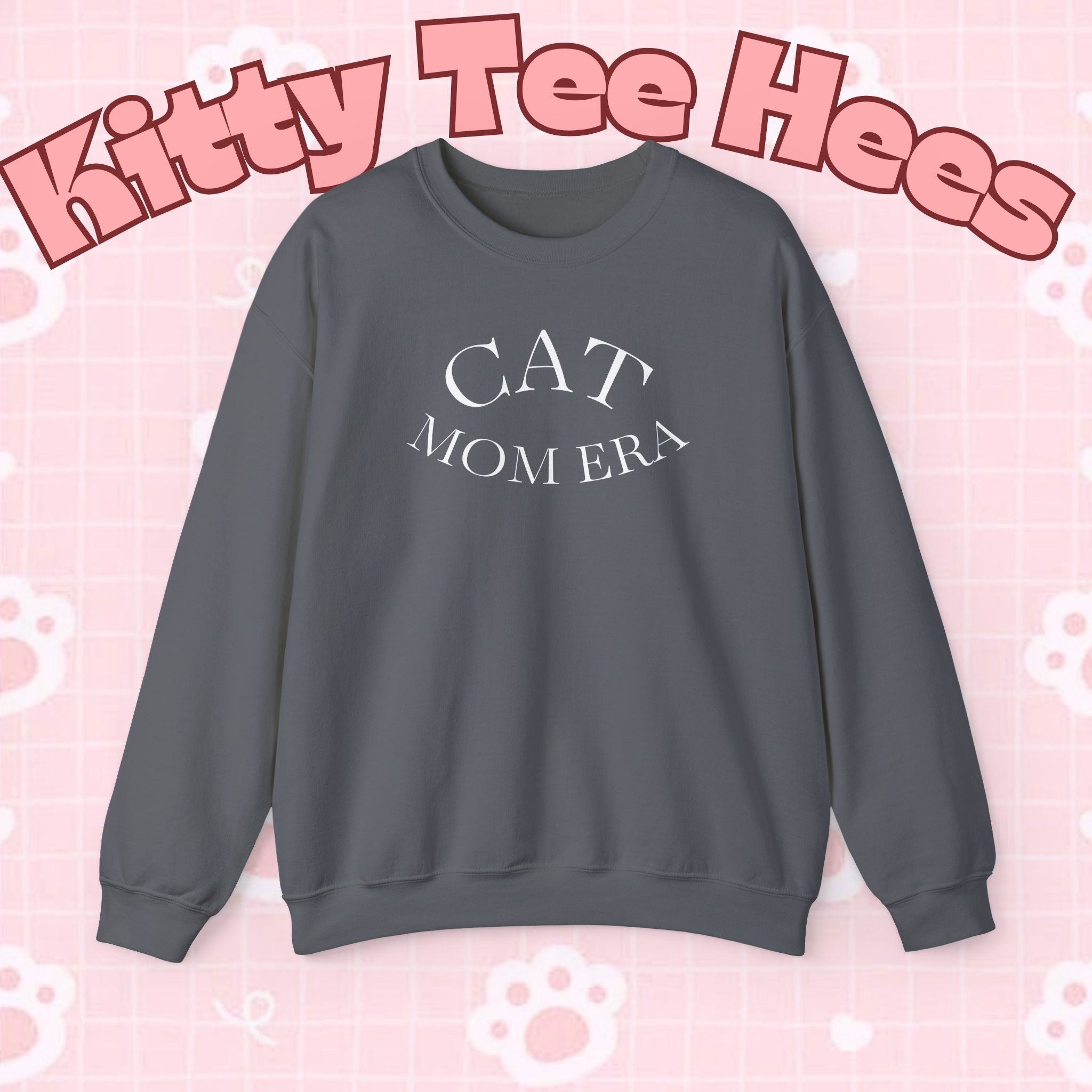 Cozy cat mom sweatshirt with cute animal print and feline parent design, perfect for pet lovers and cat owners.