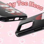 Printify BTS Arirang phone case for iPhone featuring silhouettes, album design, and protective tough material with Samsung logo accents.