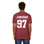 Custom BTS T-shirt featuring Jungkook, Jimin, V, J-Hope, RM, Suga, Jin, and Bangtan Boys for K-pop concert 2026.