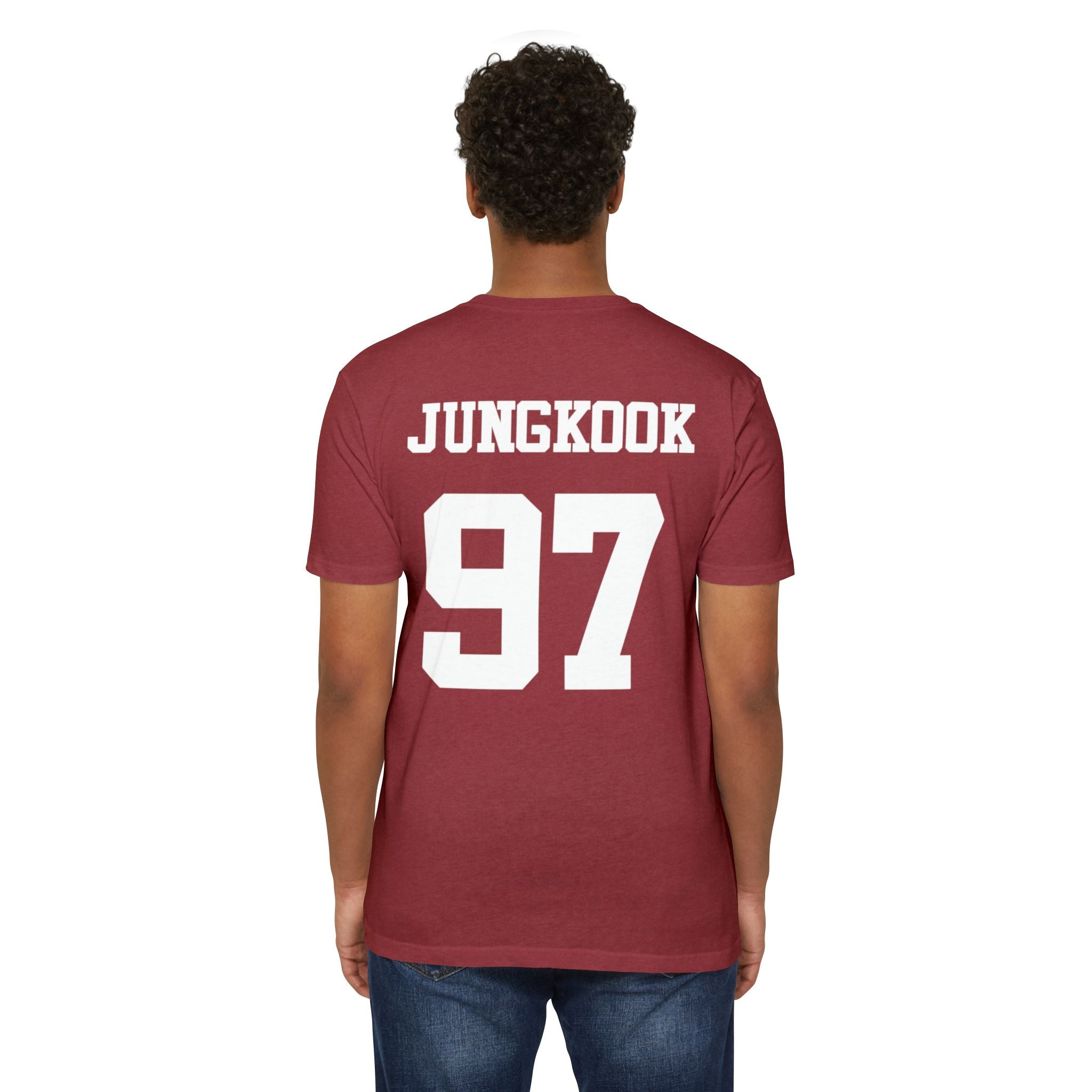 Custom BTS T-shirt featuring Jungkook, Jimin, V, J-Hope, RM, Suga, Jin, and Bangtan Boys for K-pop concert 2026.