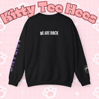 Lavender print BTS Logo Arirang crewneck sweatshirt featuring K-pop band design and comfortable pullover style.