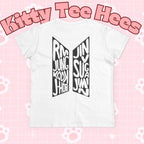 BTS ARIRANG graphic t-shirt featuring BTS logo and member names, casual cotton tee by Printify with colorful design.