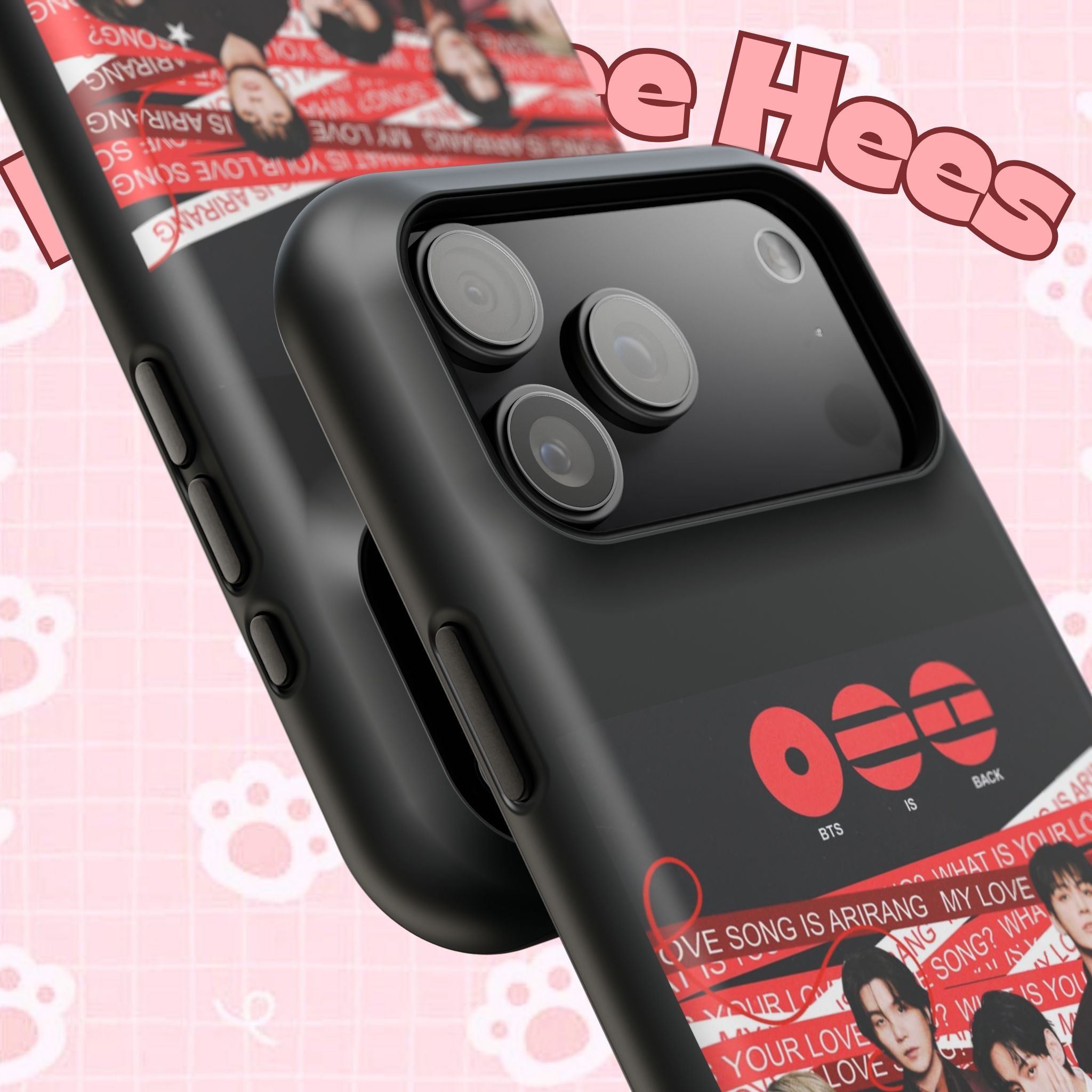 BTS Arirang phone case with Bangtan concert design, impact-resistant K-Pop band photo case for smartphones by Printify