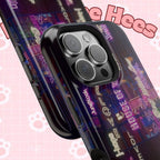 Neon Korean script BTS phone case for iPhone and Samsung, impact-resistant design with colorful Bangtan Sonyeondan branding.