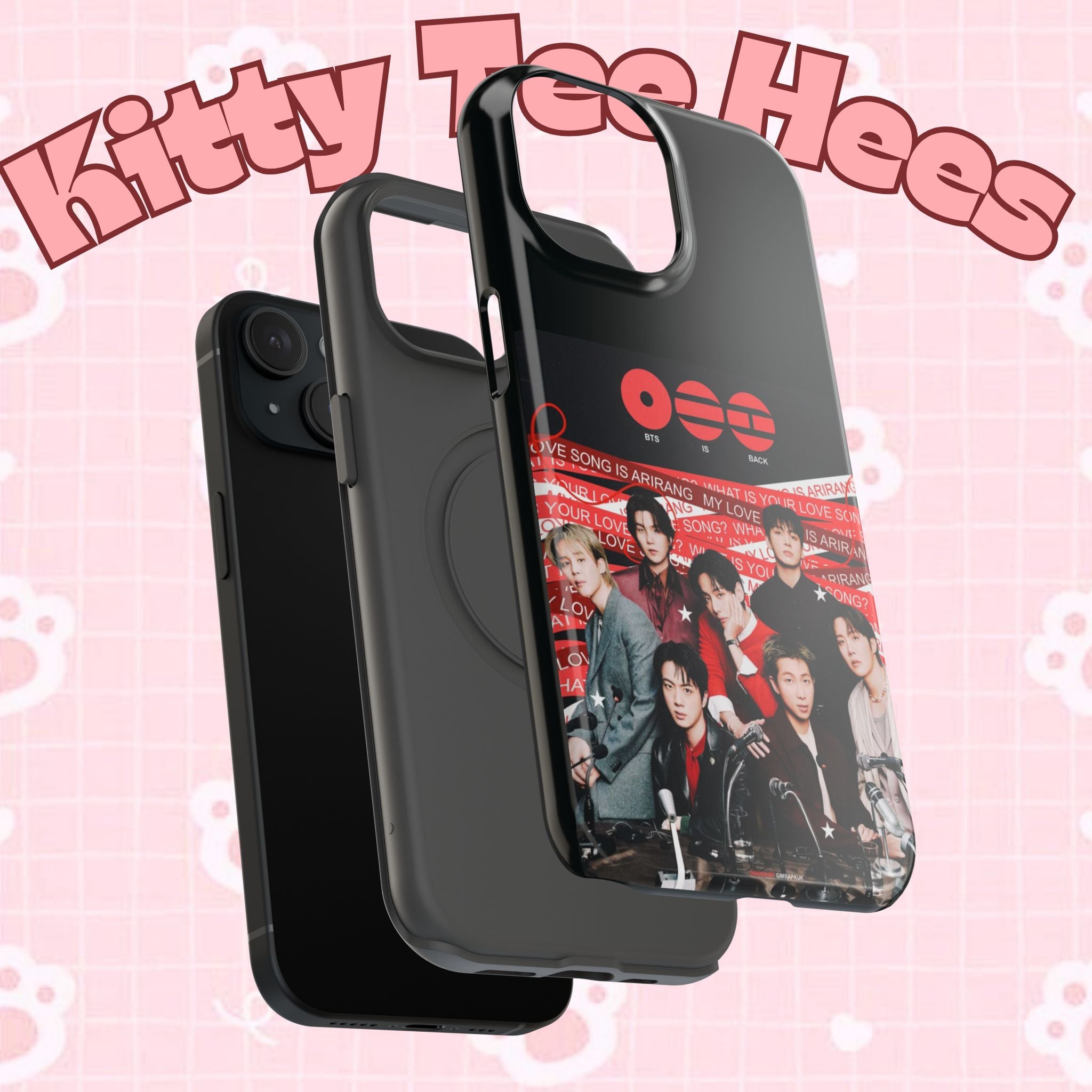 BTS Arirang phone case with Bangtan concert design, impact-resistant Printify K-Pop band photo phone cover for smartphones