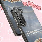 Clear impact-resistant phone case featuring cute Bangtan Boys K-pop design, compatible with smartphones, by Printify.