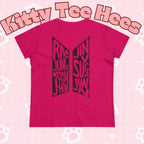 BTS ARIRANG graphic T-shirt featuring BTS logo and member names, casual printify branded tee for fans of Bangtan Boys