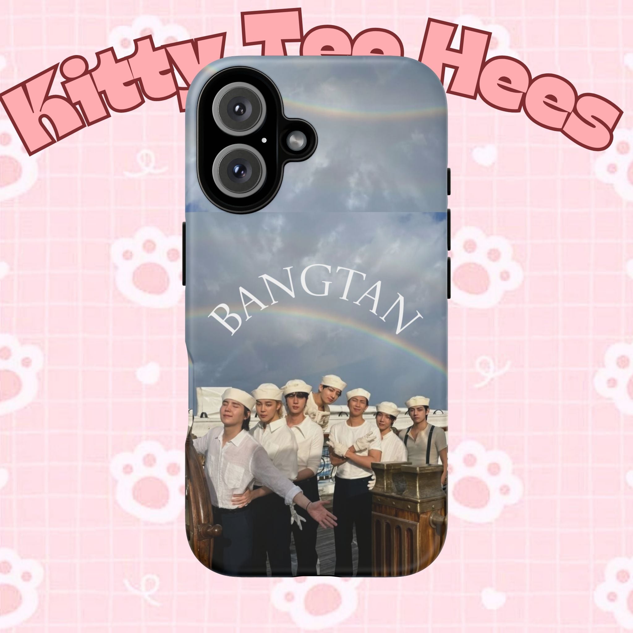 Cute BTS Swim case for iPhone and Samsung smartphones featuring sailor design and Bangtan Sailor artwork by Printify.