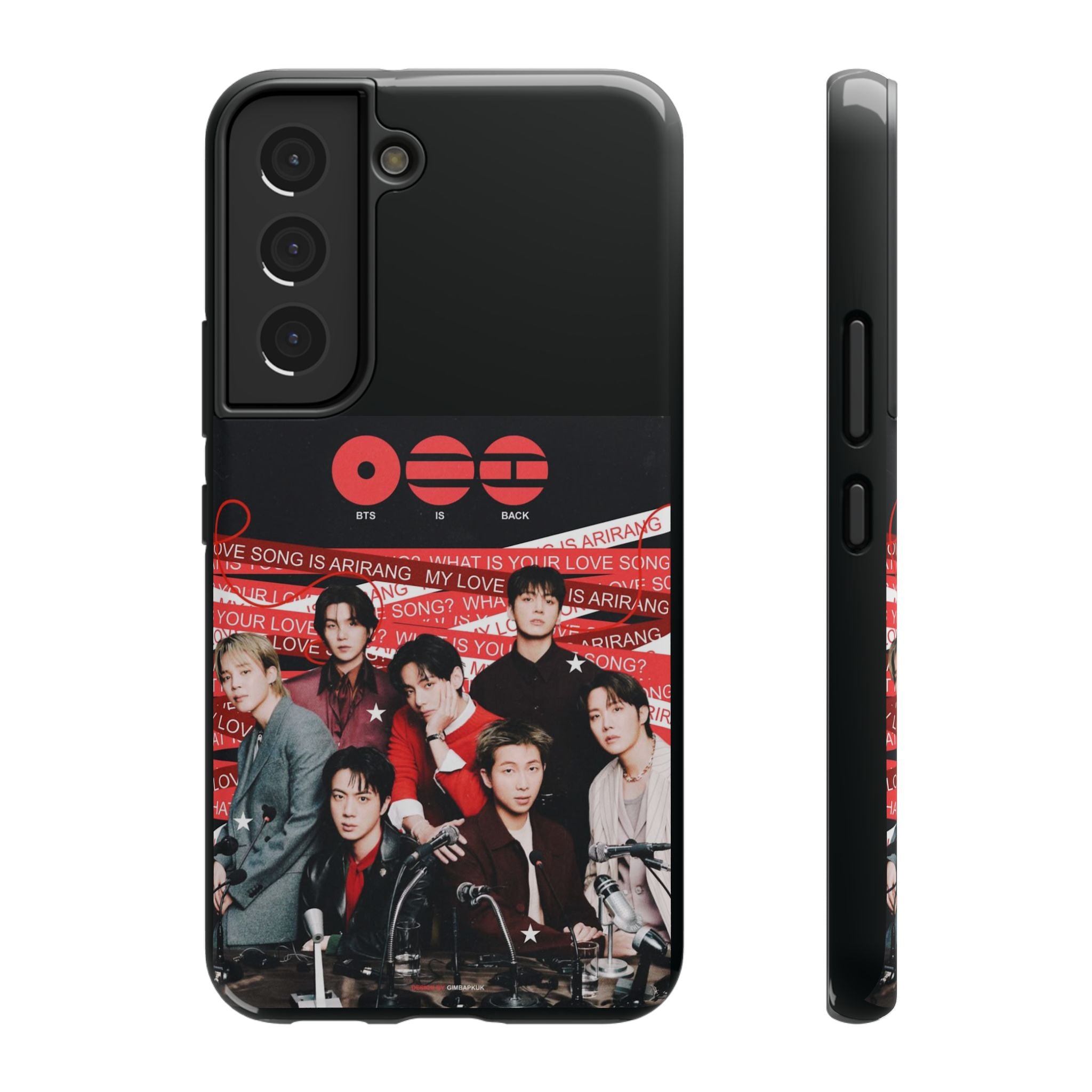 Impact-resistant BTS Arirang phone case with Bangtan concert design for K-Pop fans, compatible with various smartphones.