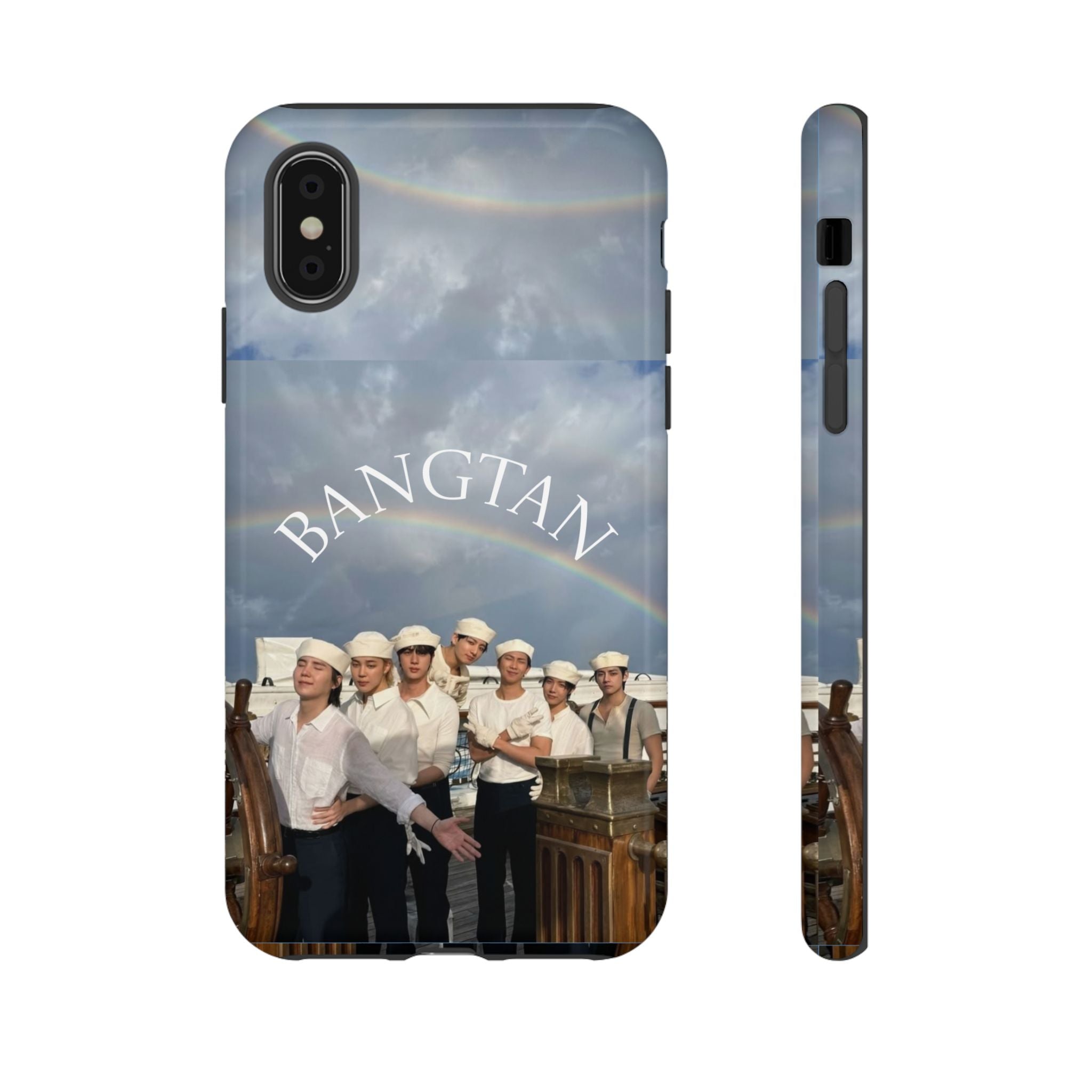 Cute Sailor BTS swimsuit phone case for iPhone and Samsung by Printify featuring Bangtan Sailor Arirang design.