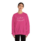 Cozy cat mom sweatshirt with cute animal print, ideal for pet lovers and feline parents, by Printify.