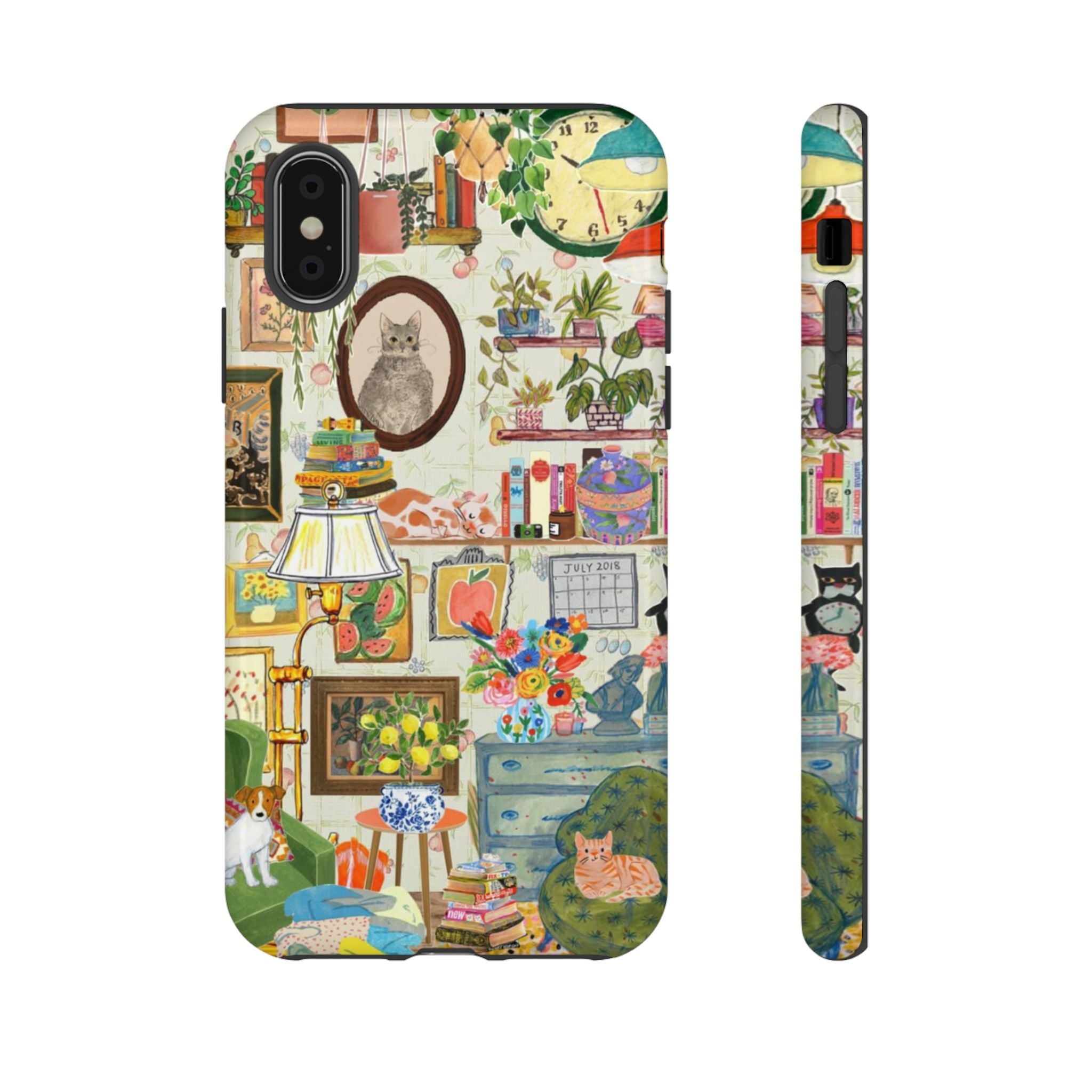 Cute cat portrait phone case for iPhone 17, stylish and cozy Printify pet-themed protective case with adorable feline design.