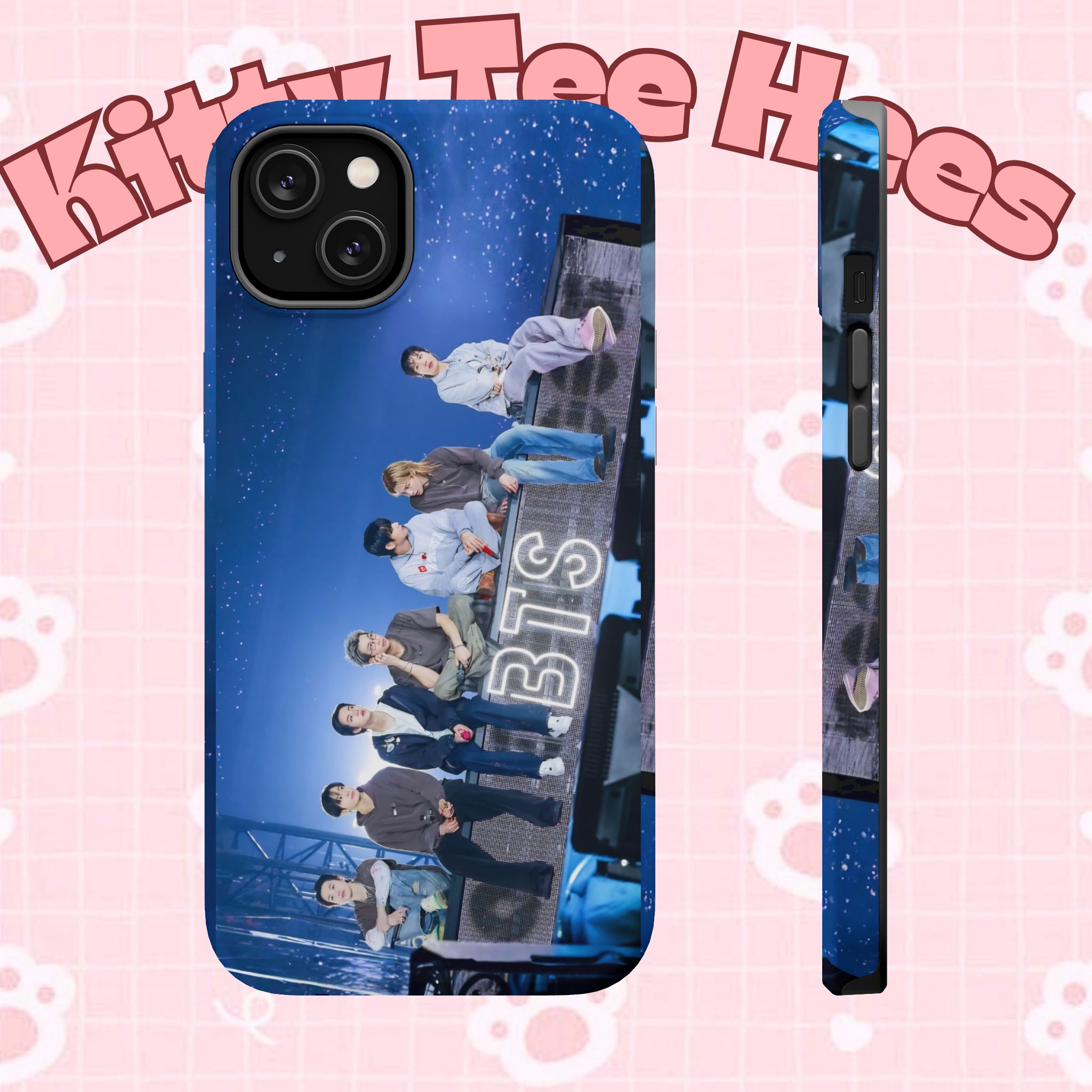 Printify BTS Bangtan World Tour Arirang impact-resistant phone case for iPhone 17 and Samsung Galaxy 26 Ultra with vibrant design