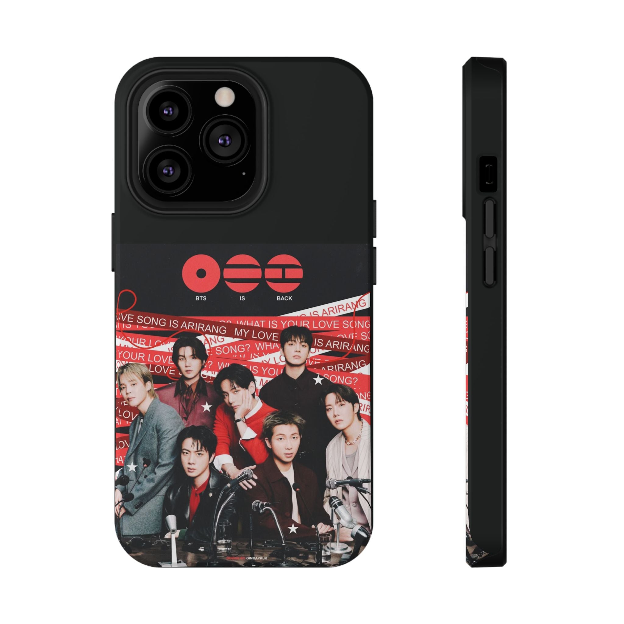 BTS Arirang phone case by Printify featuring Bangtan concert design, impact-resistant K-Pop band photo phone cover for smartphones