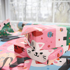 Cute Christmas Cats Wrapping Paper roll | Santa Hats, Candy Canes, christmas paper Trees, cute wrapping paper, gift paper - Kitty TeeHees