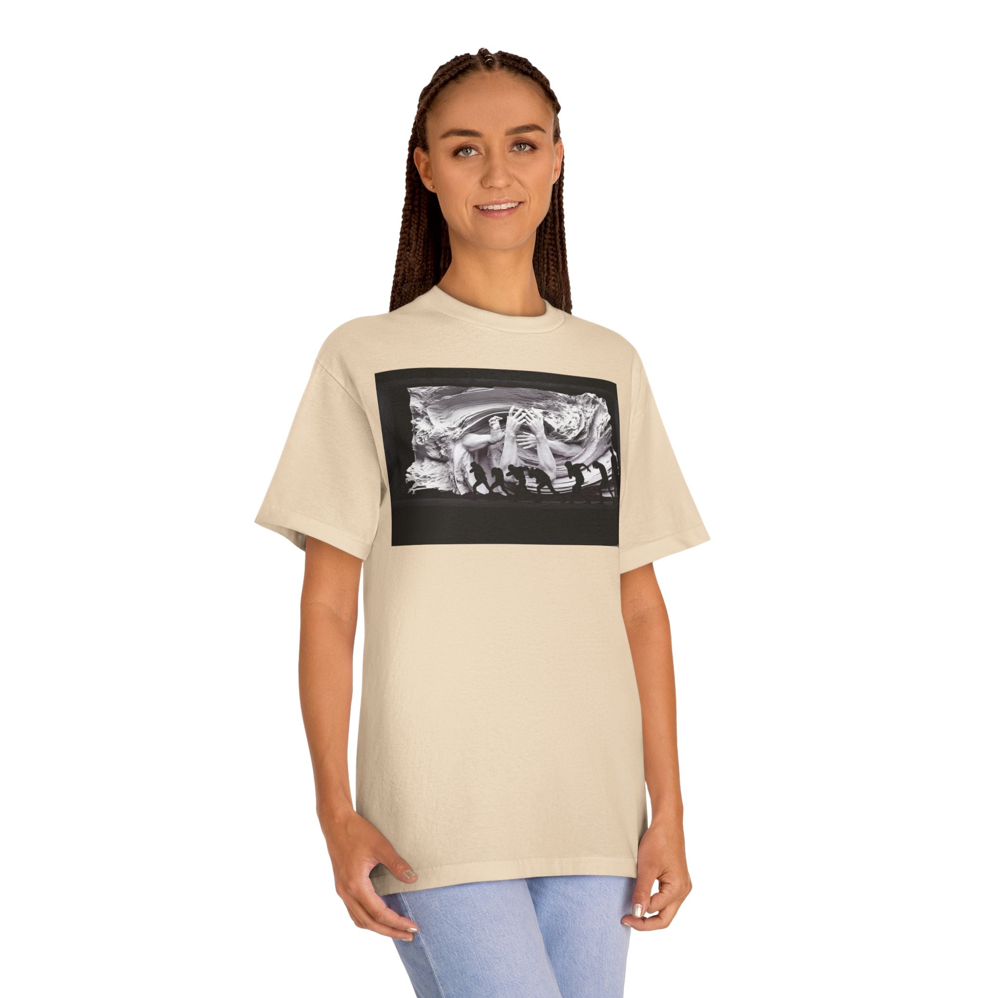 Black and white BTS Blood Sweat and Tears graphic T-shirt featuring a K-Pop inspired photo print by Printify