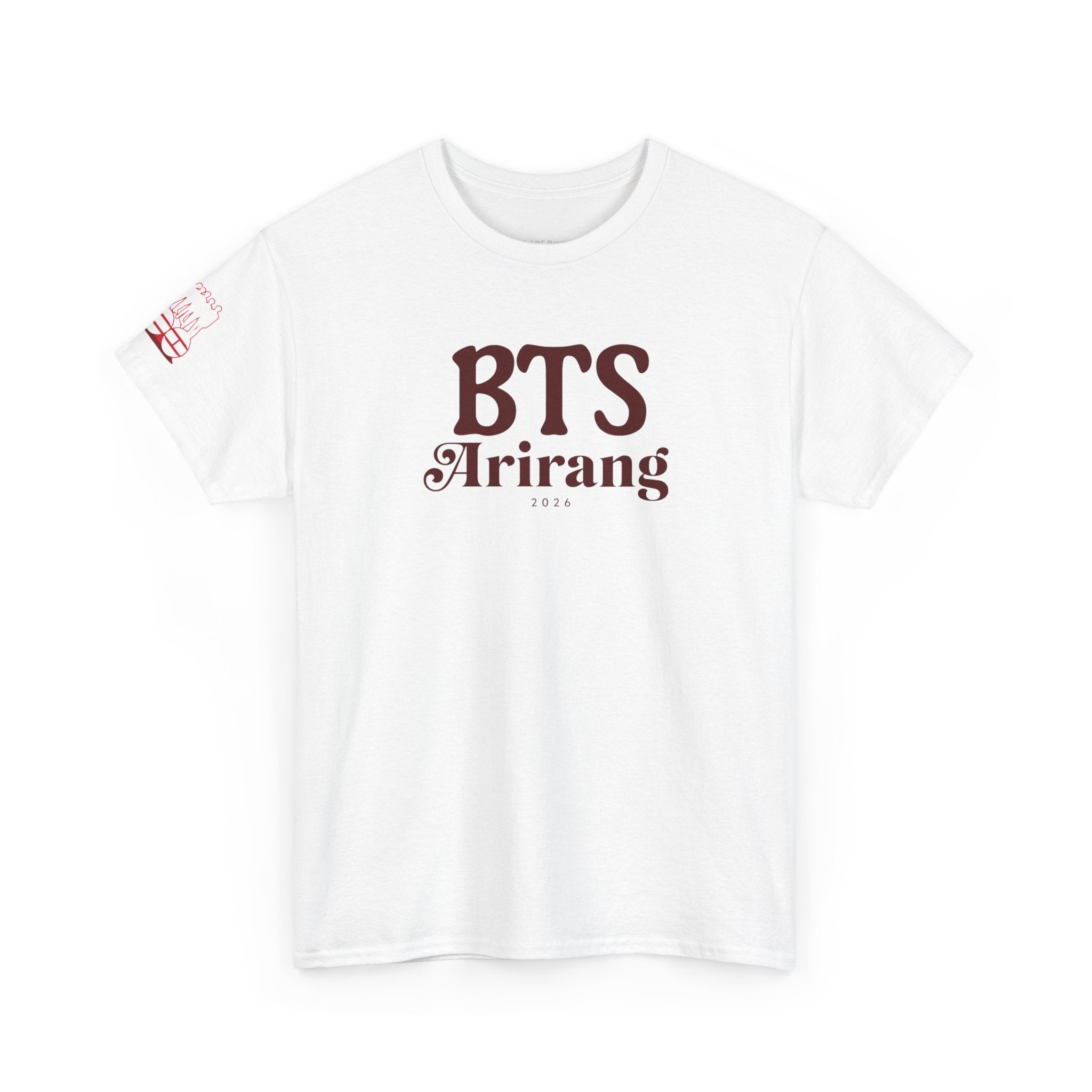 Korean Hangul BTS Arirang T-Shirt by Printify featuring BTS world tour and comeback design, casual concert fit for fans