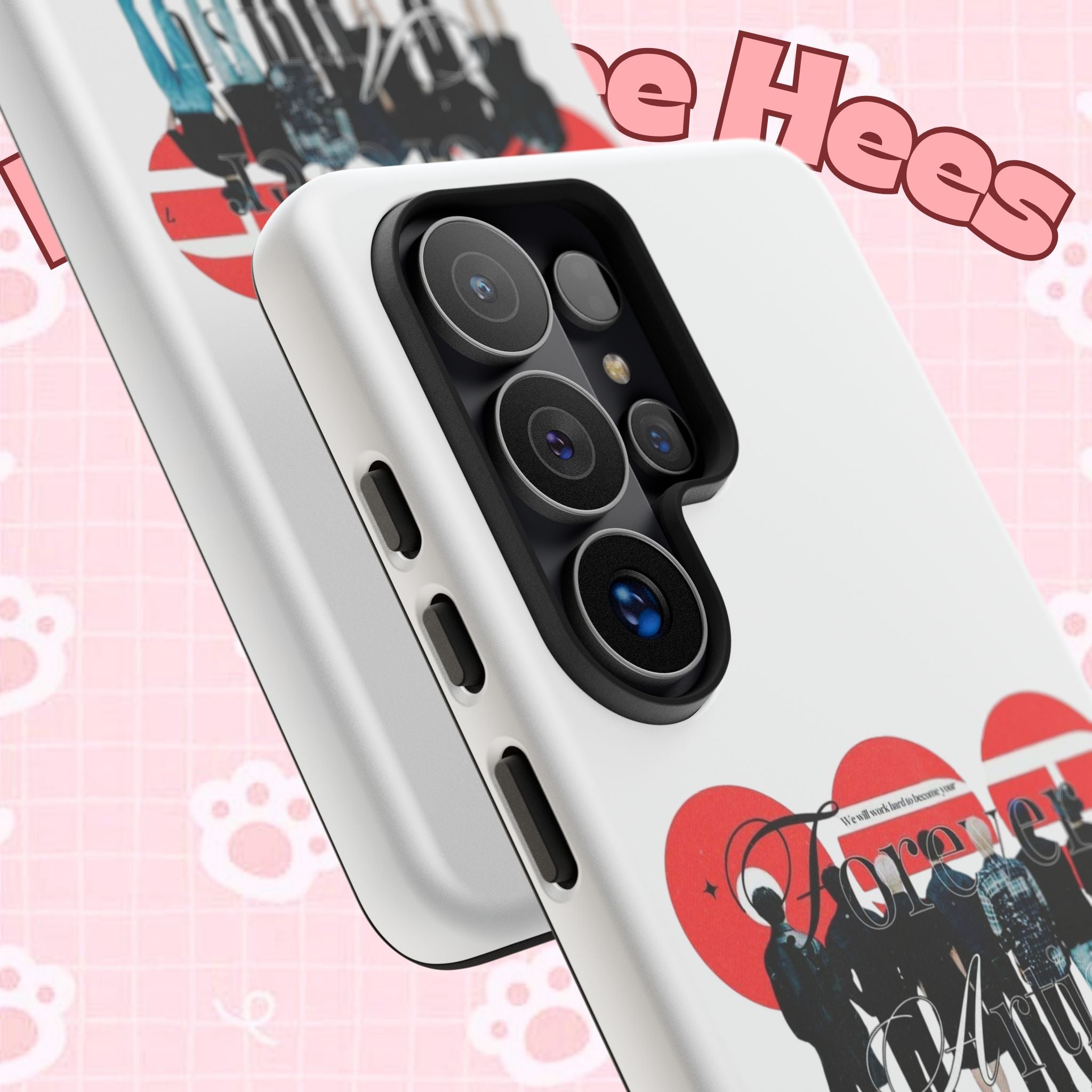 Custom BTS Concert Phone Case featuring Bangtan Arirang design for iPhone and Samsung phones, with colorful K-Pop artwork.