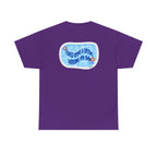Blue BTS swim graphic T-shirt from Printify featuring Arirang pool design and "I could spend a lifetime watching you swim" print.