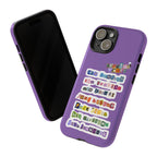 BTS member names phone case featuring Jungkook, Jimin, and RapMonster for iPhone 17, tough protective case by Printify.