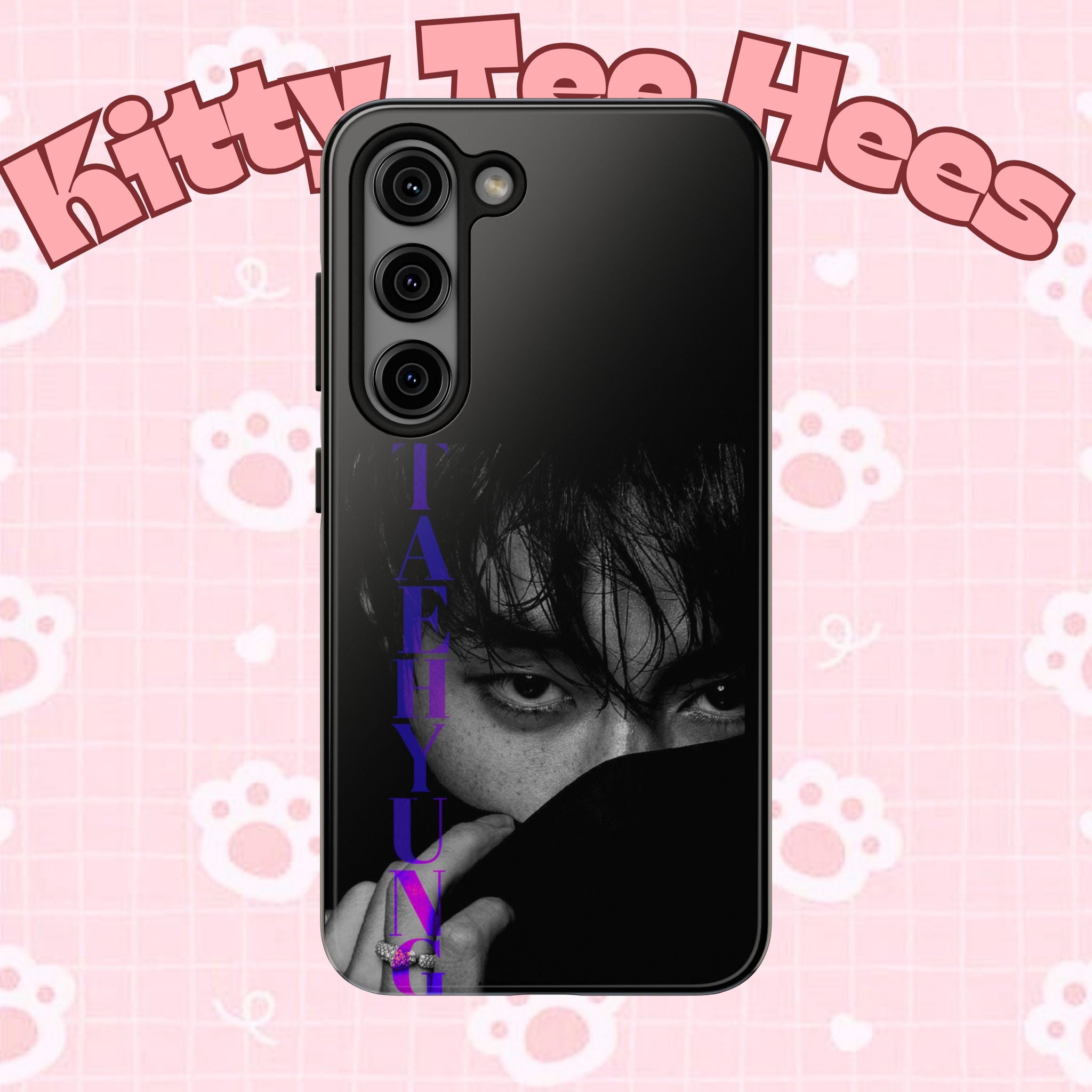 Dark Bangtan BTS Taehyung (V) phone case with Kim Taehyung design for iPhone and Samsung, featuring a rugged protective style.
