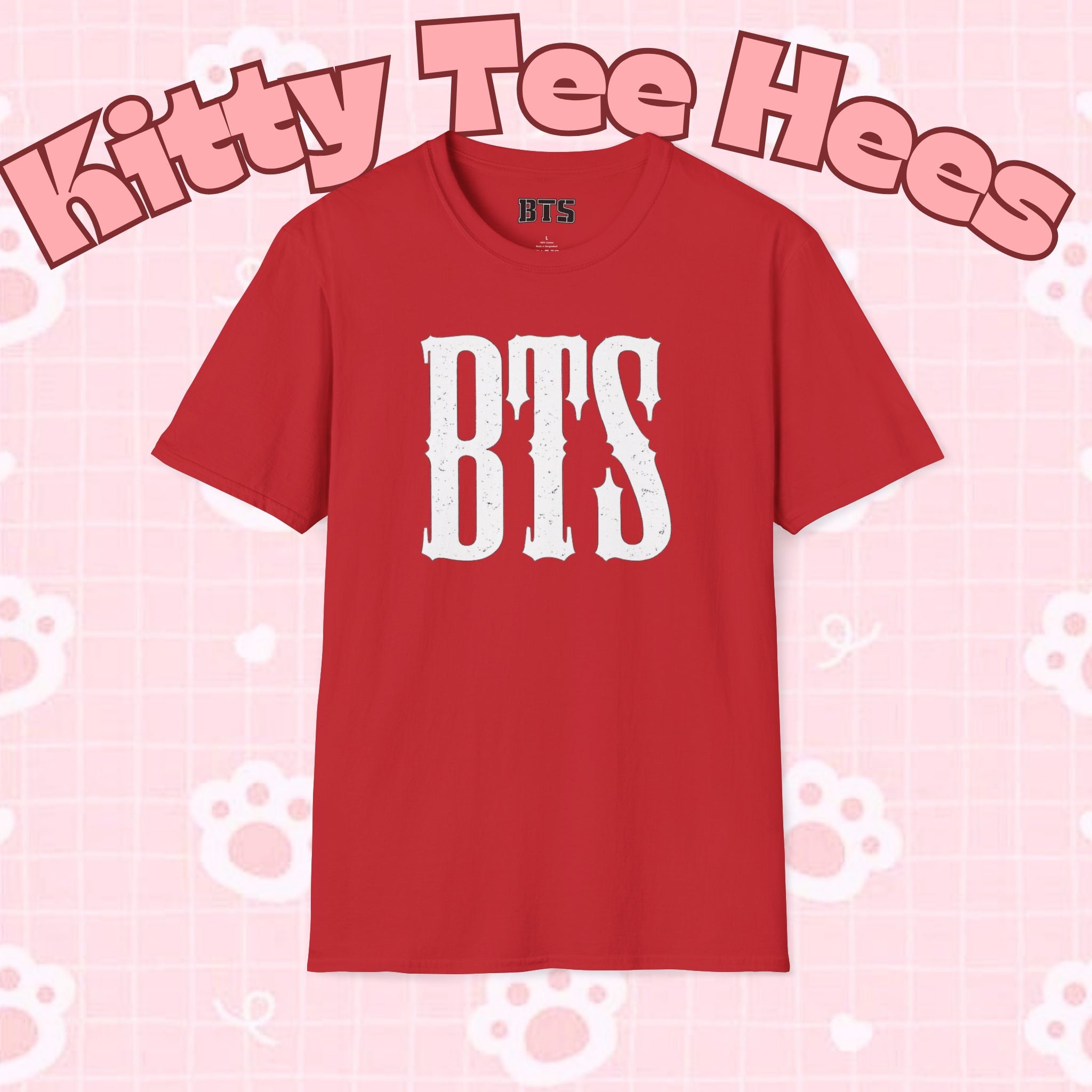 Printify BTS classic T-shirt featuring a simple outline design of Bangtan Boys, perfect for K-Pop fans and casual wear.