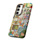 Printify cute cat framed iPhone 17 case featuring a cozy living room pet portrait design with stylish, colorful artwork.