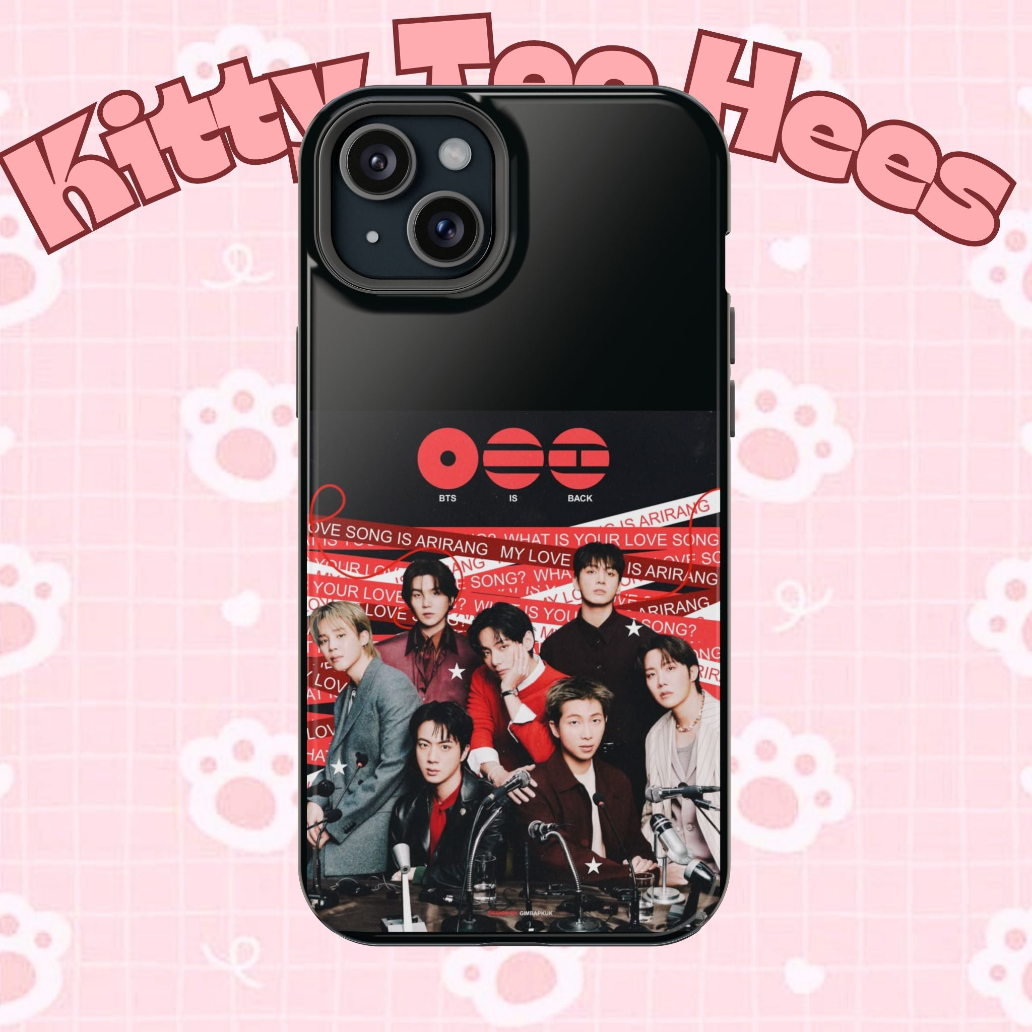 BTS Arirang phone case with Bangtan concert design, impact-resistant K-Pop band photo phone cover by Printify