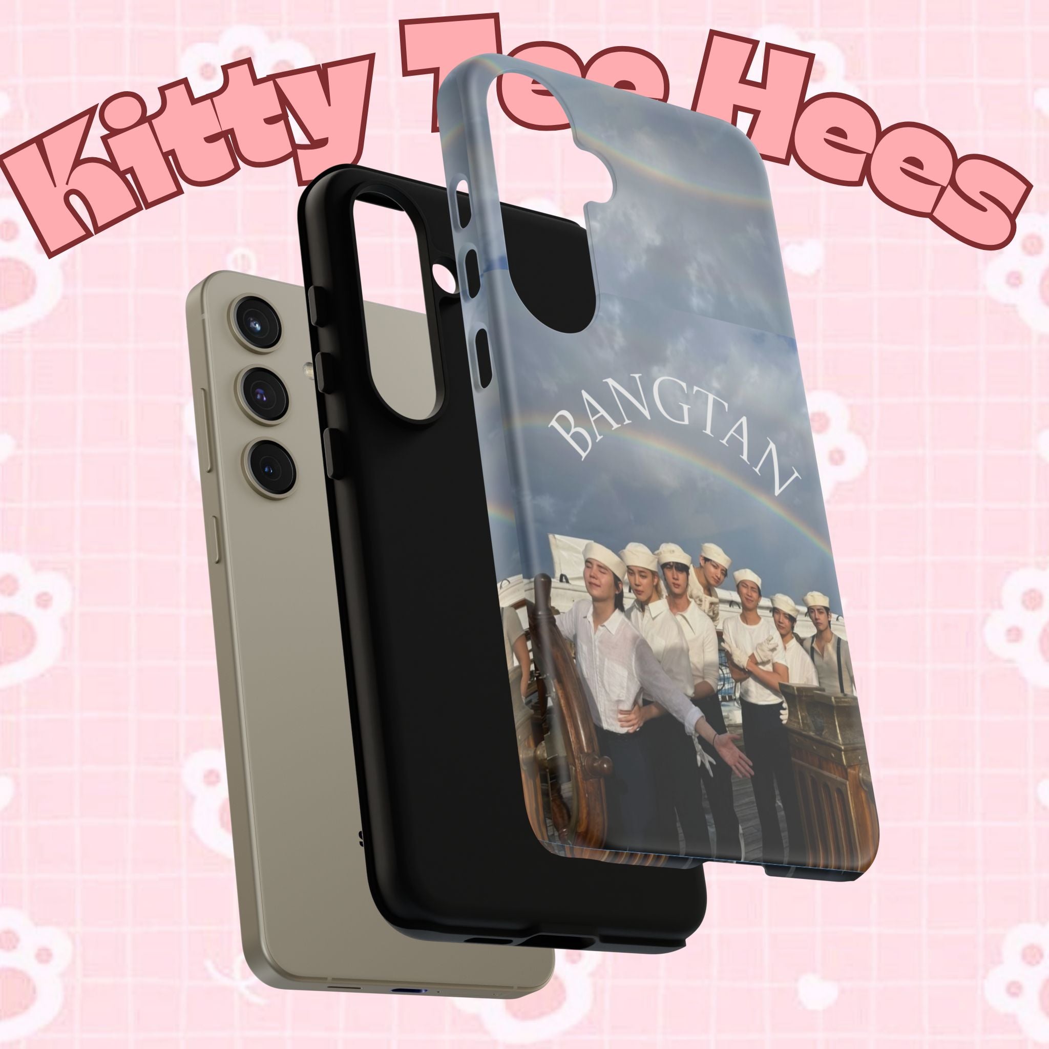 Cute BTS Sailor phone case for iPhone and Samsung, featuring a Sailor Arirang design by Printify, perfect for BTS fans.