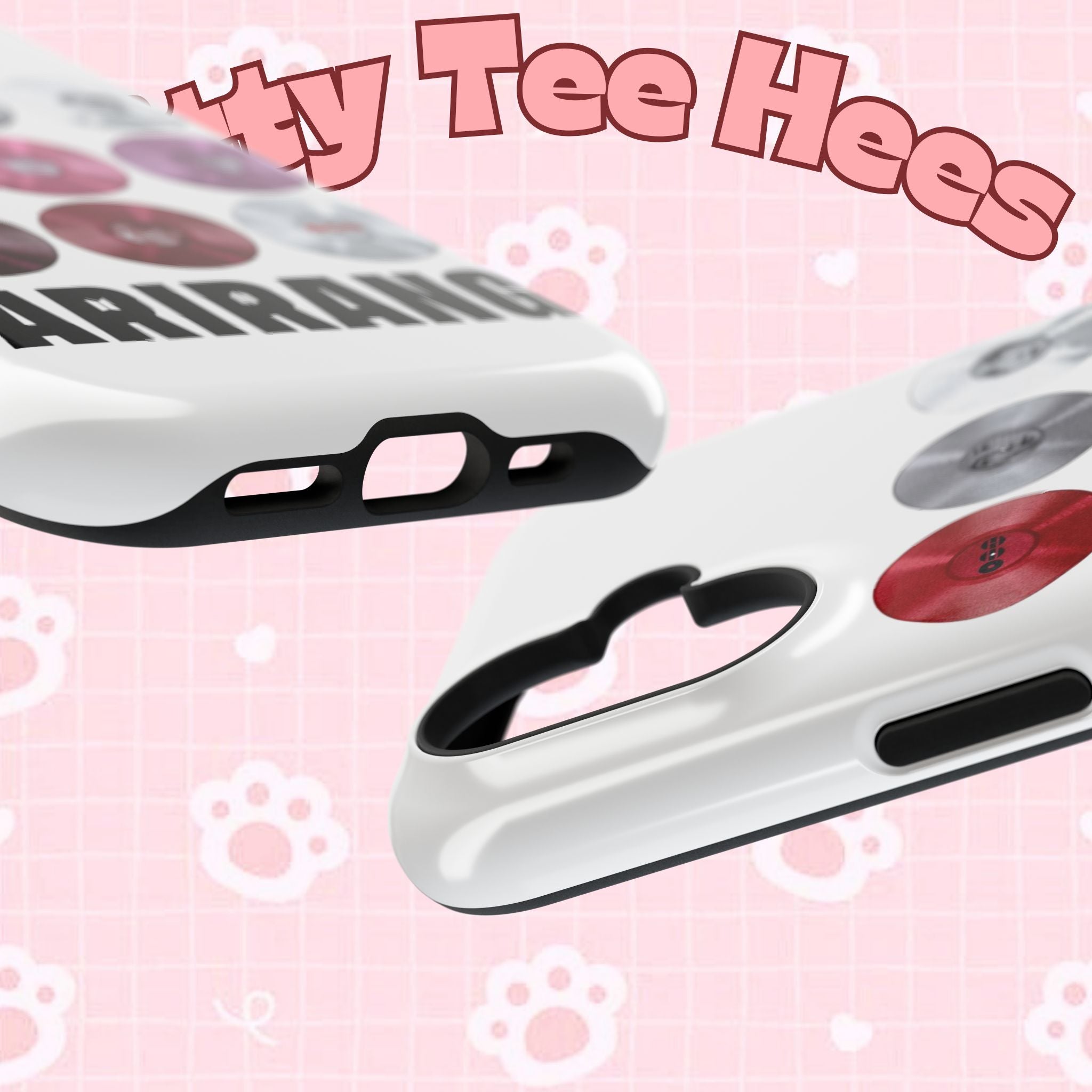 Impact-resistant Printify phone case featuring Bangtan Arirang BTS vinyl record design with grid pattern for fans.