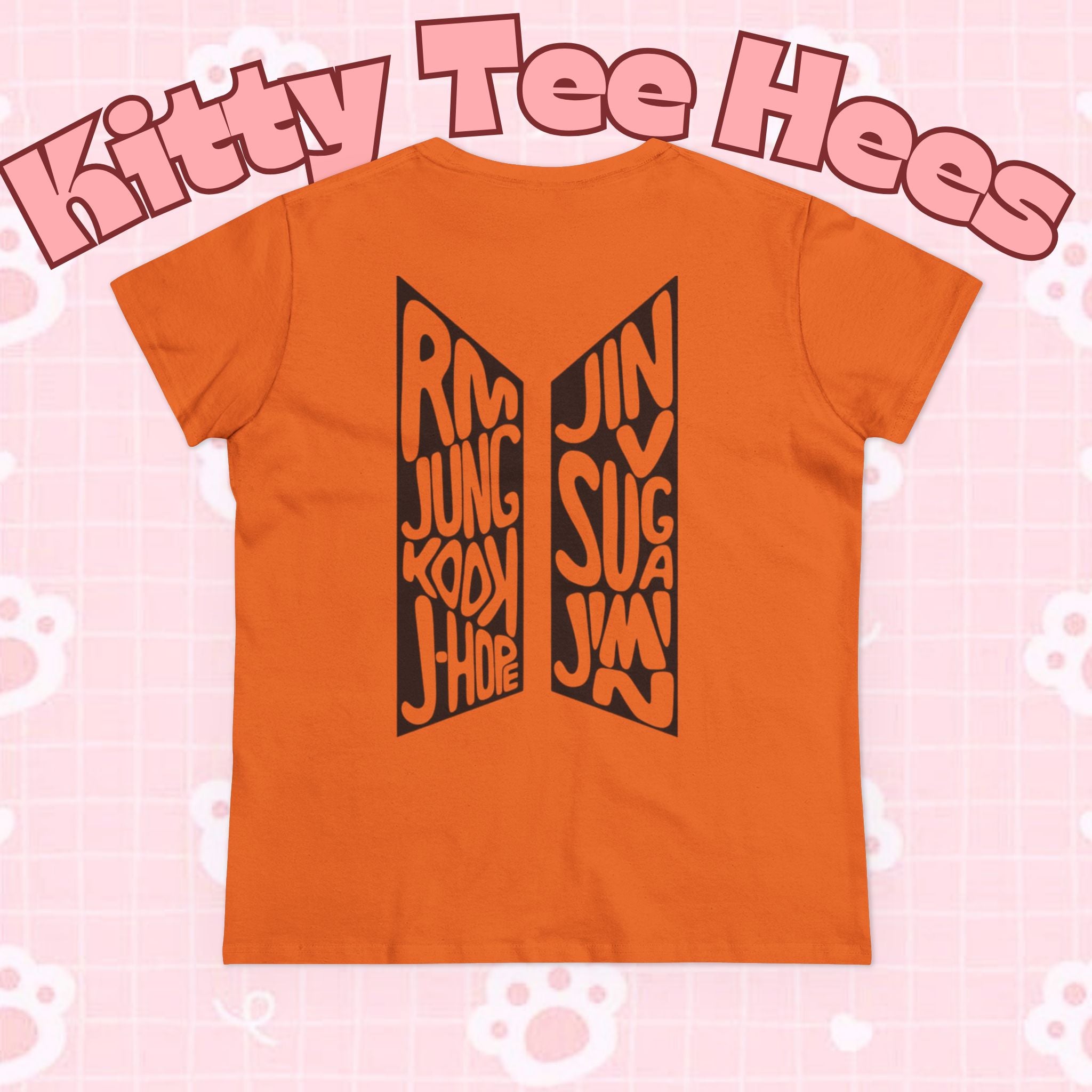BTS ARIRANG graphic T-shirt featuring BTS logo and member names, casual printed tee in vibrant colors.
