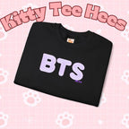 Lavender BTS Logo Arirang crewneck sweatshirt featuring K-pop band print and comeback design, casual concert sweater by Printify