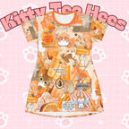 All-over print orange cat sundress featuring playful orange cats, casual summer style, by Printify.