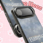Clear impact-resistant phone case featuring Bangtan Boys K-pop design, compatible with smartphones for stylish protection.