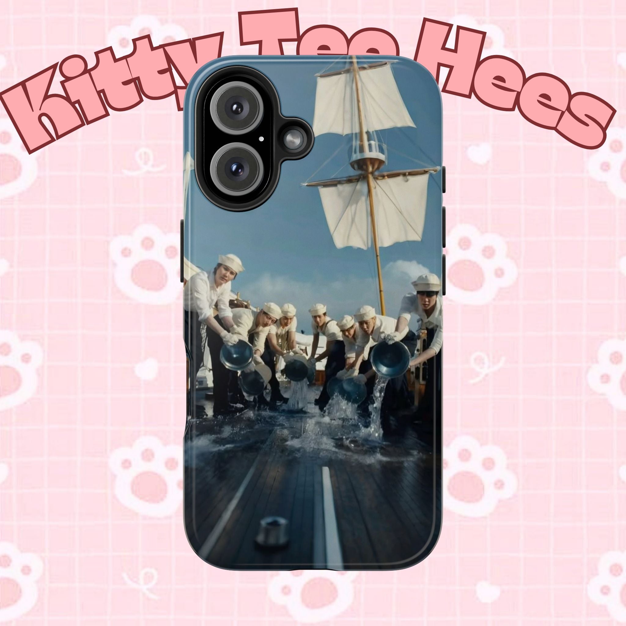 Cute BTS Sailor phone case featuring K-pop design with Arirang motif, ideal for BTS fans and concert accessories.
