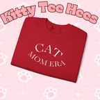 Cozy Printify cat mom sweatshirt with cute animal print, perfect for feline parents and pet lovers during Christmas season.