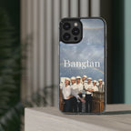 Clear impact-resistant phone case featuring Bangtan Boys K-pop design, perfect for protecting and showcasing your phone.