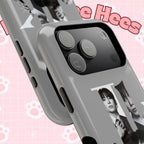 Monochrome BTS Jungkook phone case by Printify featuring impact-resistant design and bold letter graphics.