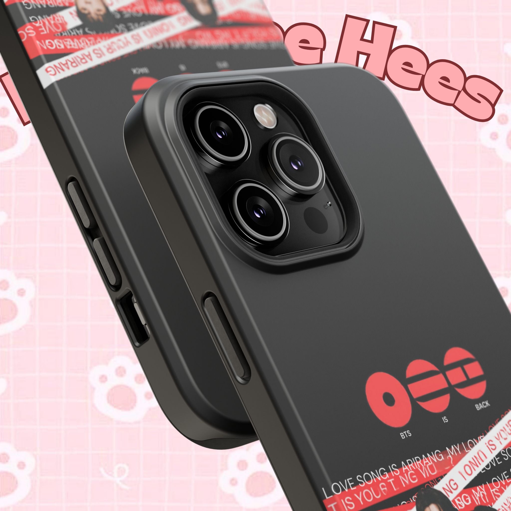 K-Pop BTS Bangtan Boy Band phone case with concert fanmade design, impact-resistant Printify phone cover featuring band photo.